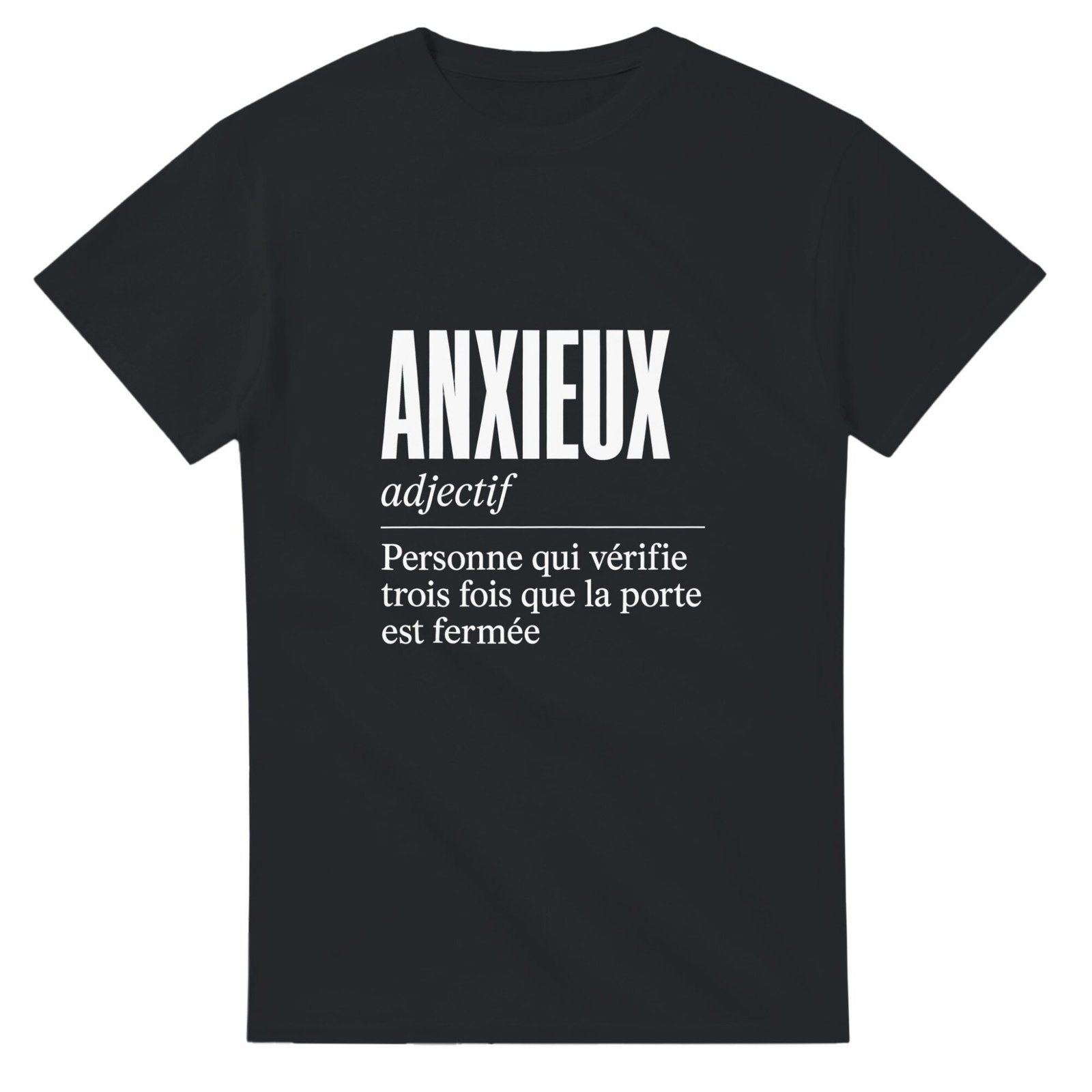 T shirt Anxieux Personne Qui Vérifie Trois Fois Que la Porte Est Fermée