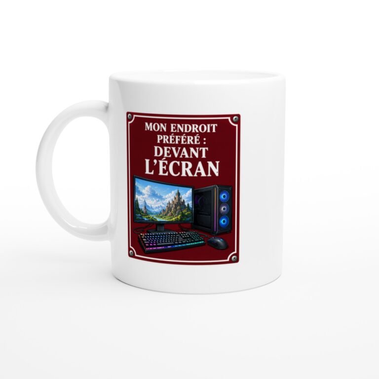 Mug PC Gamer Mon Endroit Préféré Devant L'Écran