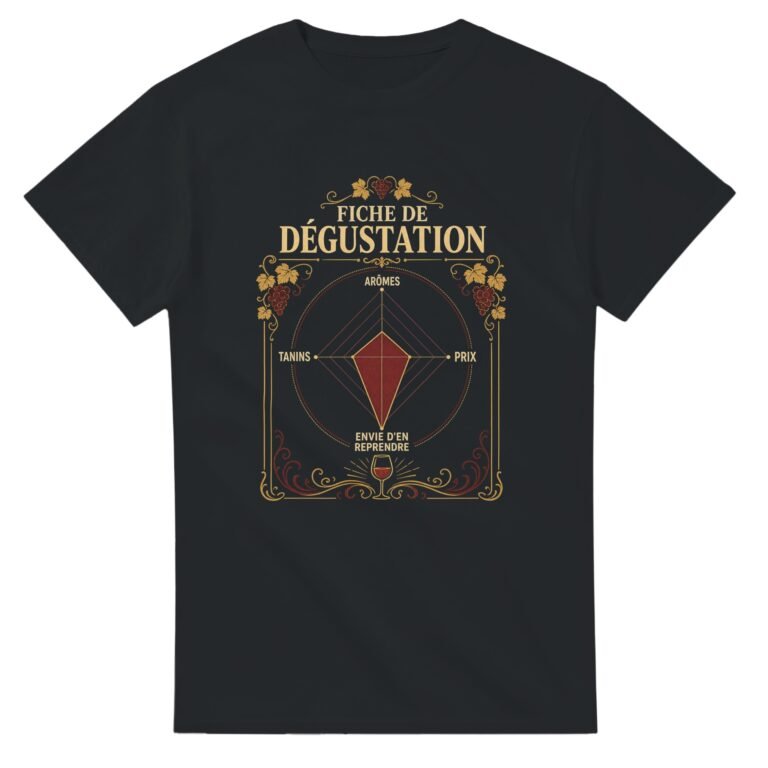 T shirt Vin Fiche de Dégustation Arômes Tanins Prix Envie d'en Reprendre
