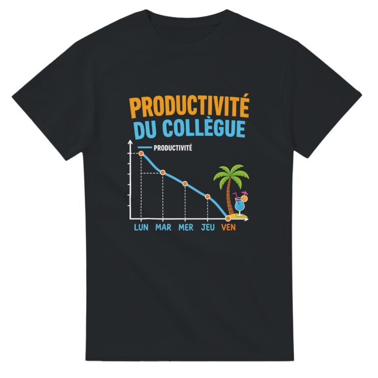 T shirt Productivité du Collègue Productivité Lun Mar Mer Jeu Ven