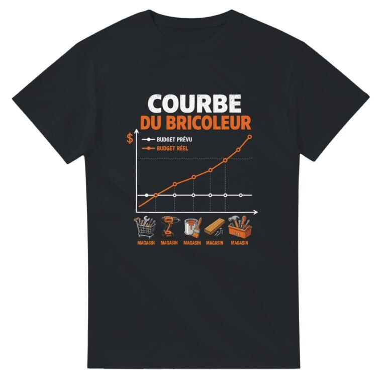 T shirt Courbe du Bricoleur Budget Prévu Budget Réel Magasin