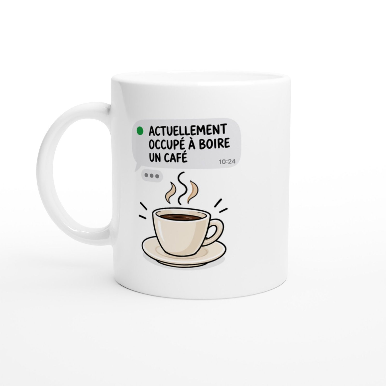 Mug Actuellement Occupé à Boire un Café