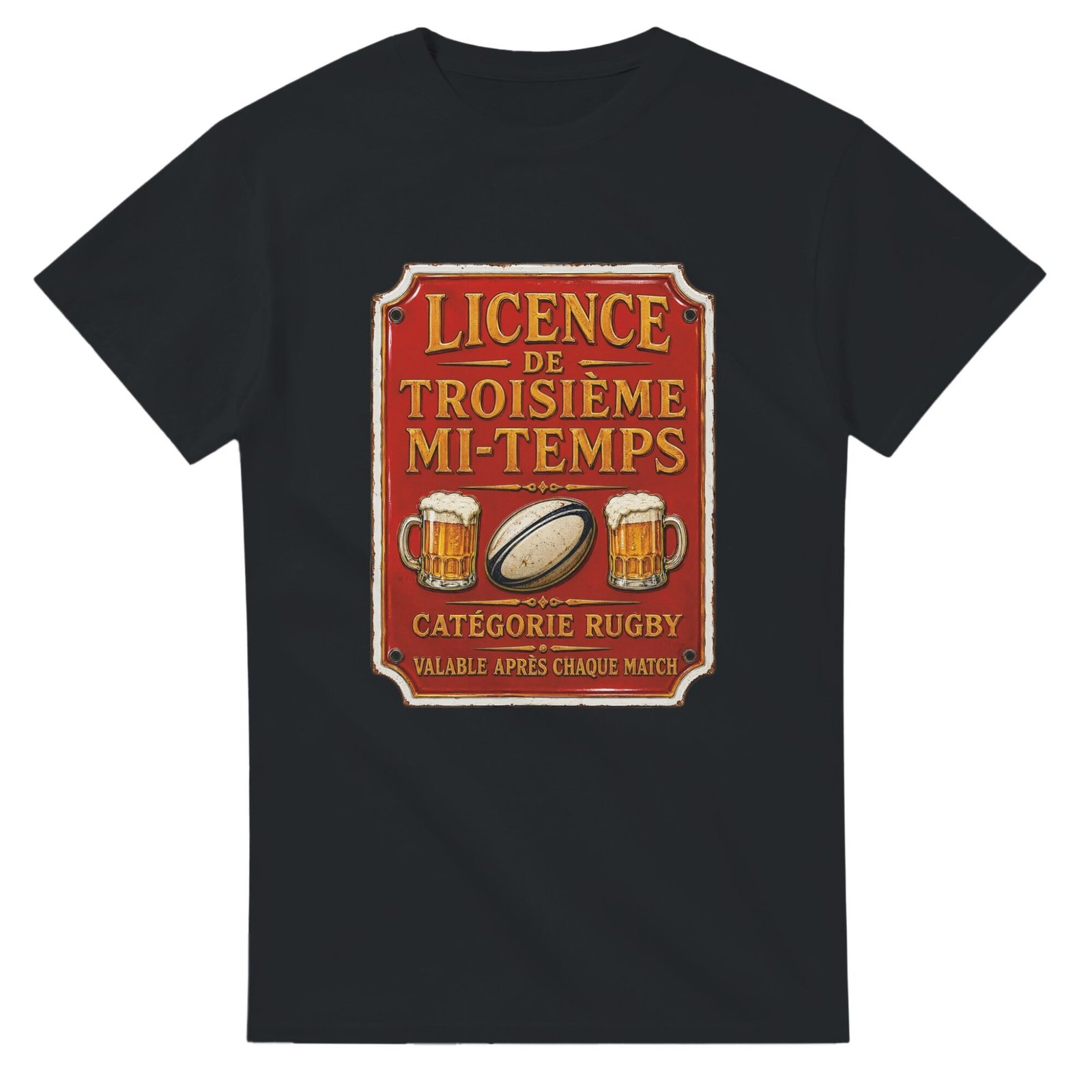 T shirt Licence de Troisième Mi-Temps Catégorie Rugby Valable Après Chaque Match