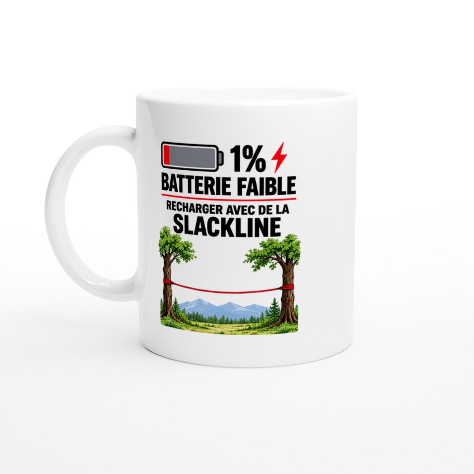 Mug Batterie Faible Recharger Avec De La Slackline