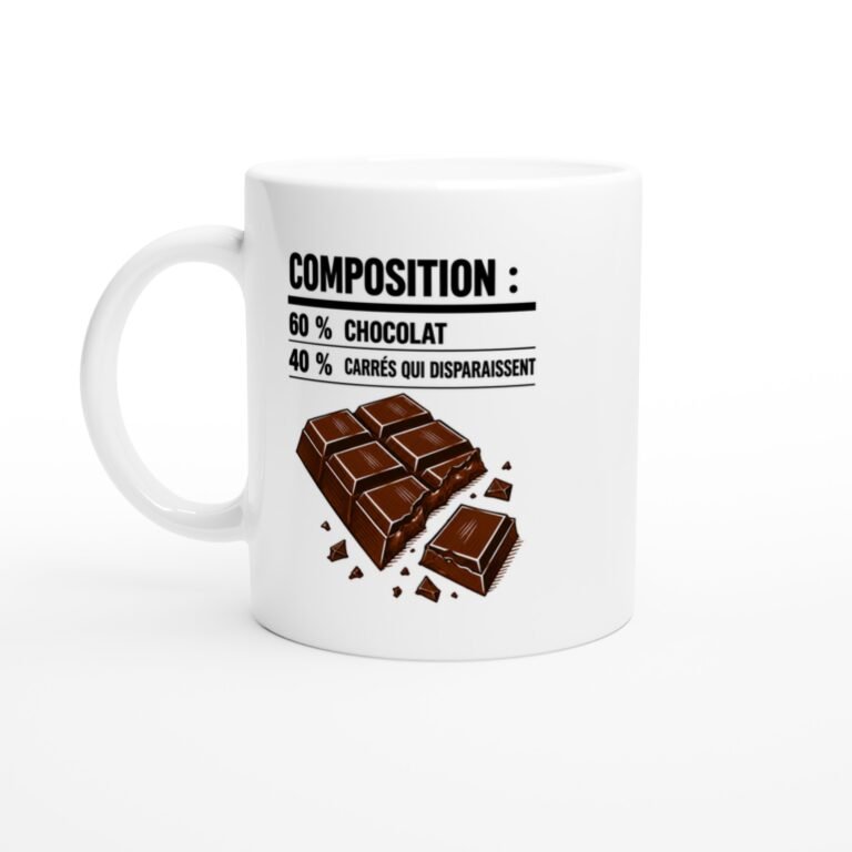 Mug Composition 60 % Chocolat 40 % Carrés Qui Disparaissent