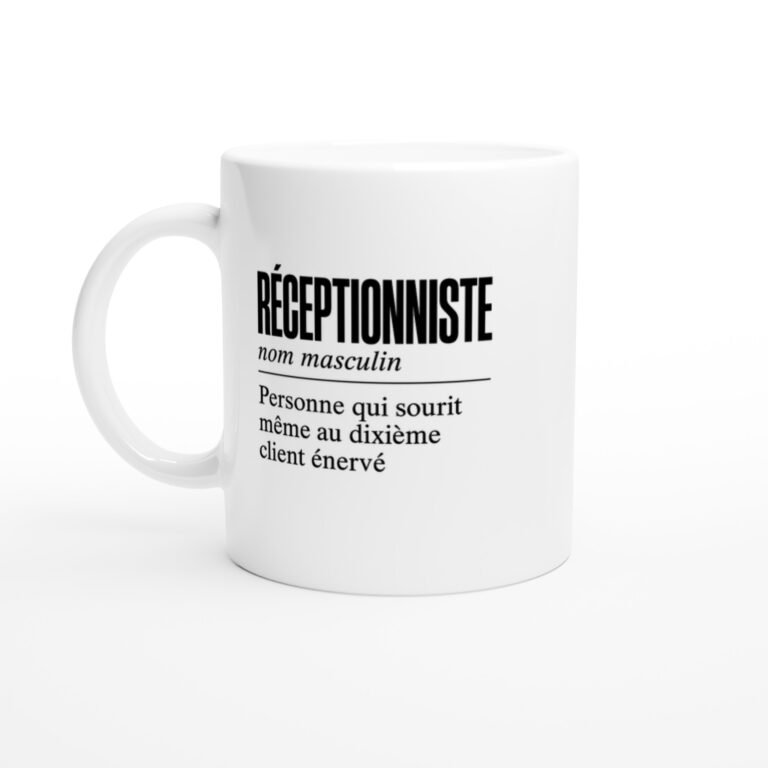 Mug Réceptionniste Personne Qui Sourit Même au Dixième Client Énervé