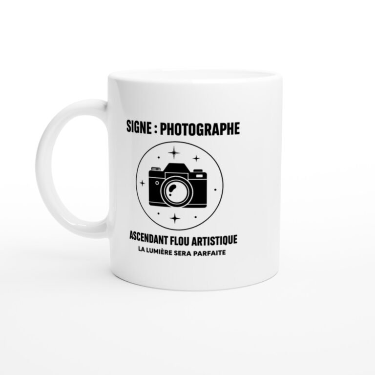 Mug Signe Photographe Ascendant Flou Artistique la Lumière Sera Parfaite