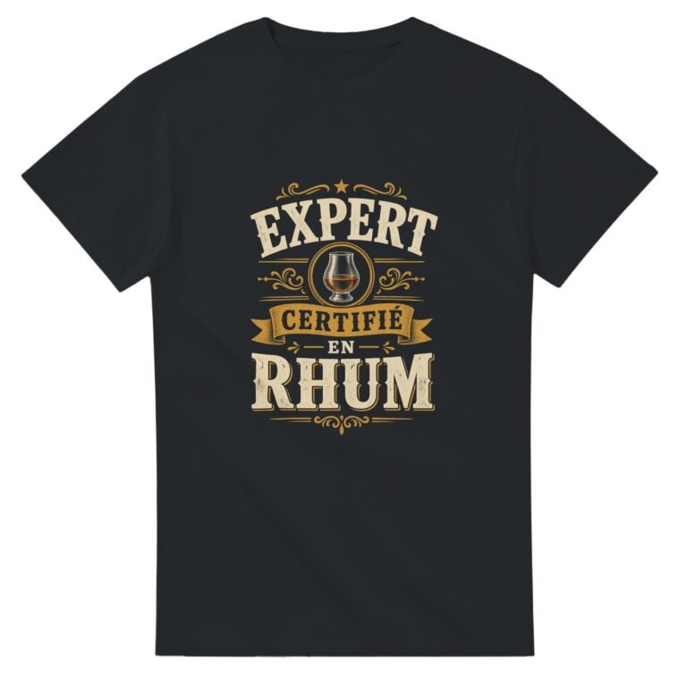 T shirt Expert Certifié en Rhum