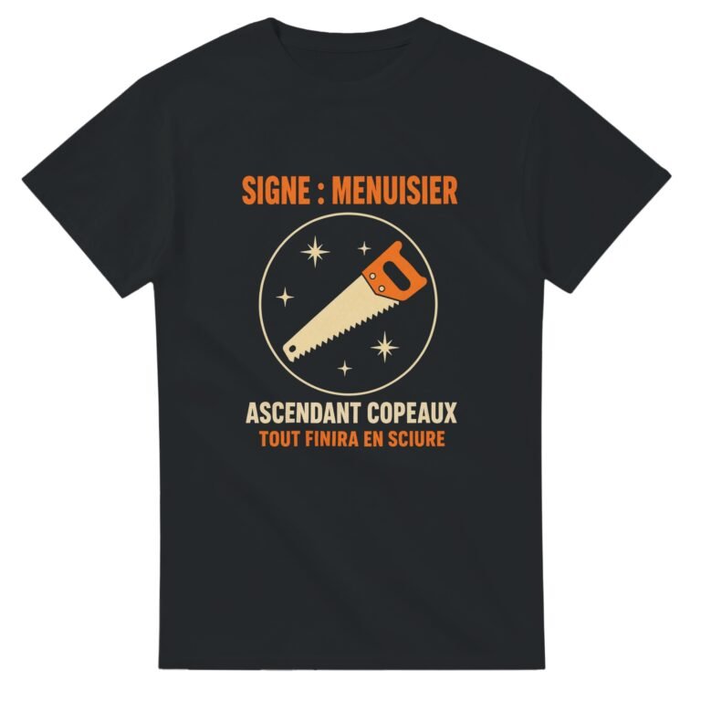 T shirt Signe Menuisier Ascendant Copeaux Tout Finira en Sciure