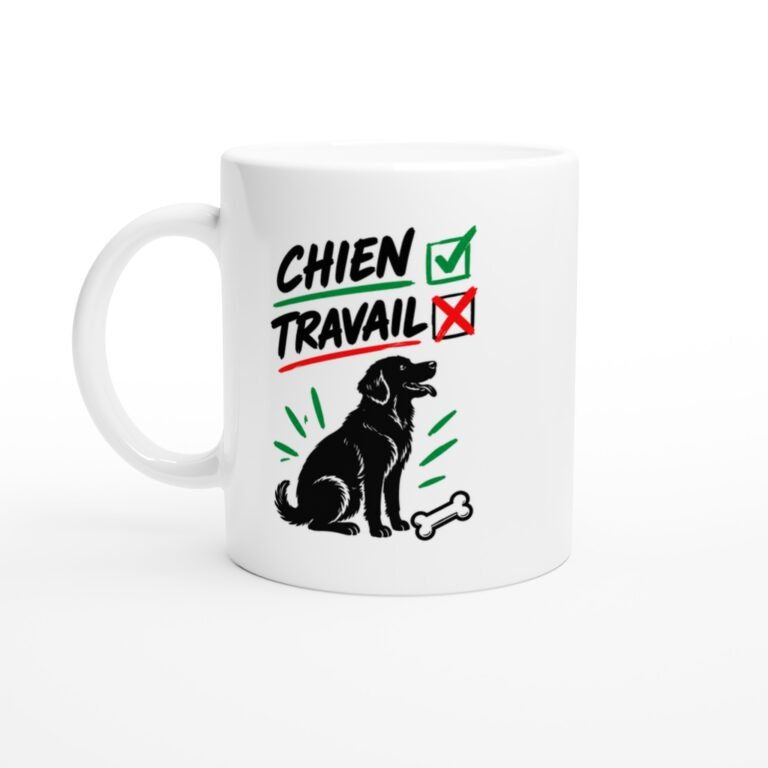 Mug Chien Oui Travail Non