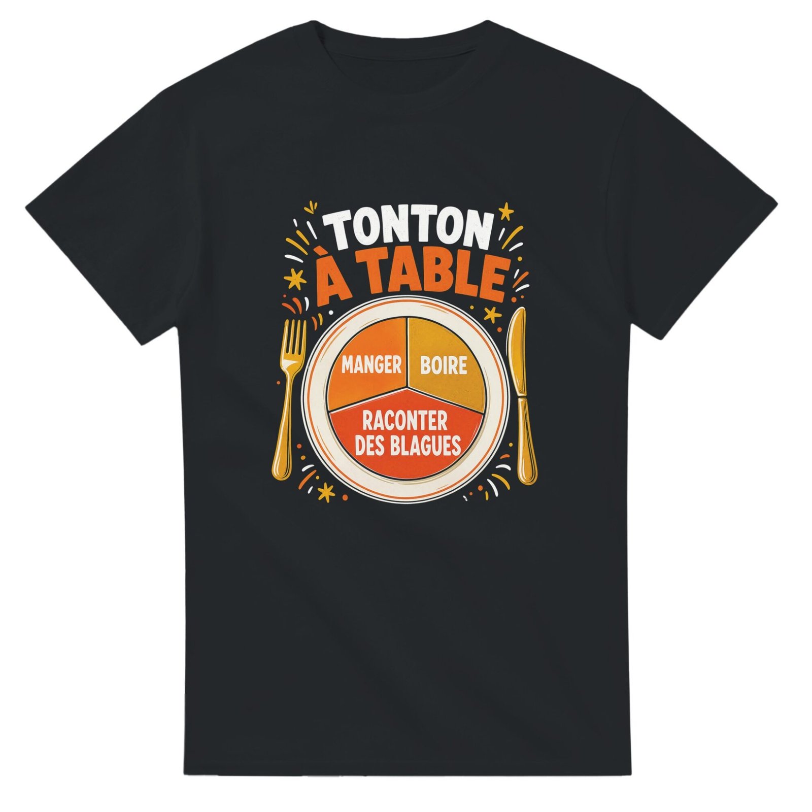 T shirt Tonton à Table Manger Boire Raconter des Blagues