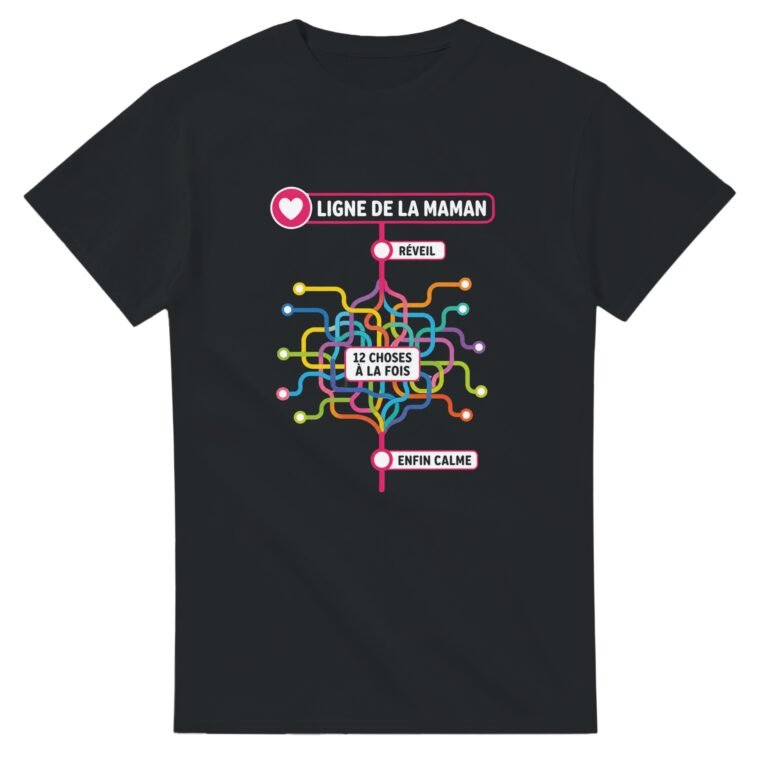 T shirt Ligne de la Maman Réveil 12 Choses à la Fois Enfin Calme