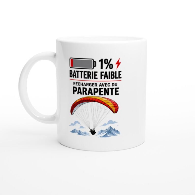 Mug Batterie Faible Recharger Avec Du Parapente