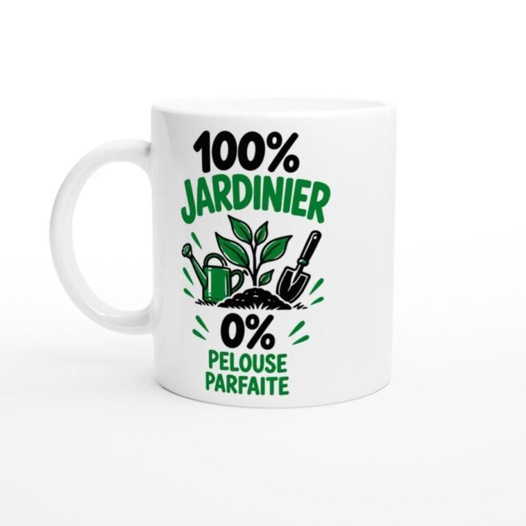 Mug 100 Pour Cent Jardinier 0 Pour Cent Pelouse Parfaite - Idée Cadeau