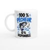 Mug 100 Pour Cent Pêcheur 0 Pour Cent Disponible – Idée Cadeau
