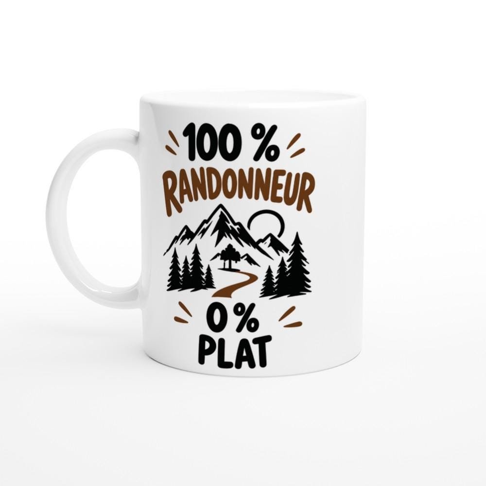 Mug 100 Pour Cent Randonneur 0 Pour Cent Plat – Idée Cadeau