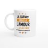 Mug Café Je Survis Grâce À L'Amour Et Au Café Et Parfois Au Chocolat Mug Café Je Survis Grâce À L’Amour Et Au Café Et Parfois Au Chocolat