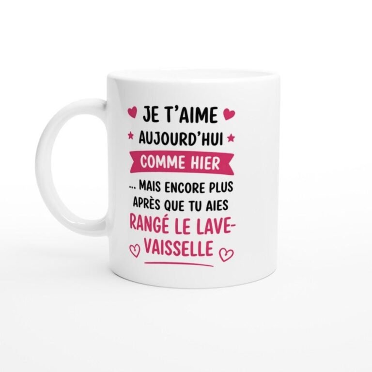 Mug Couple Je T’Aime Plus Après Que Tu As Rangé Le Lave-Vaisselle