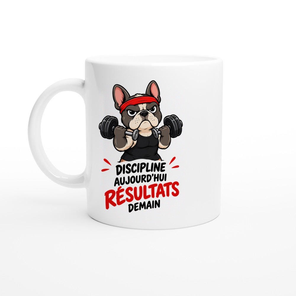 Mug Discipline Aujourd&rsquo;Hui Résultats Demain – Idée Cadeau Musculation