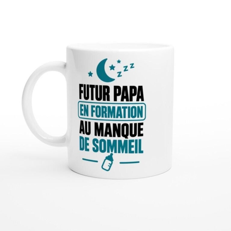 Mug Futur Papa en Formation au Manque de Sommeil - Idée Cadeau