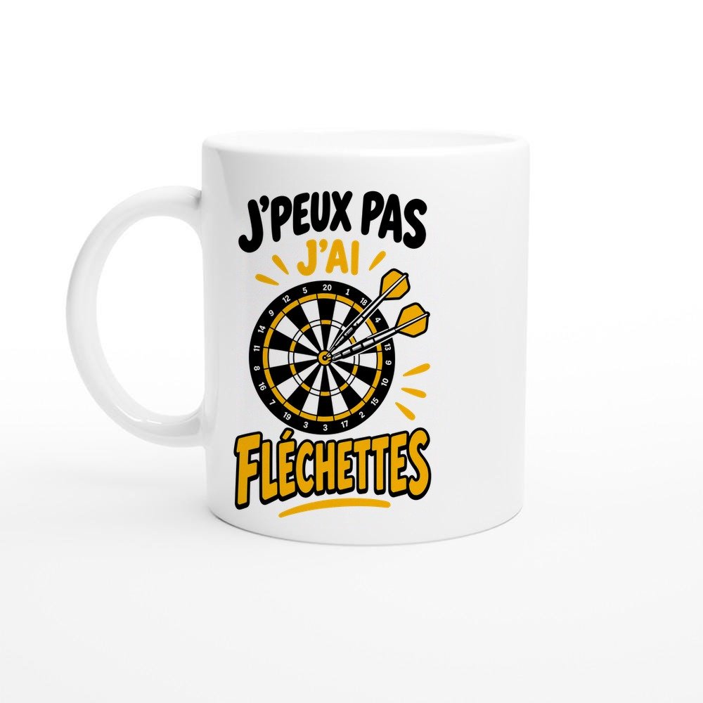 Mug J&rsquo;peux Pas J&rsquo;ai Fléchettes – Idée Cadeau