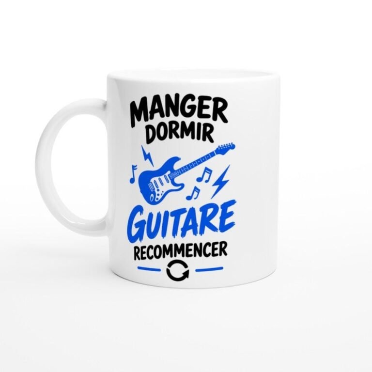 Mug Manger Dormir Guitare Recommencer - Idée Cadeau