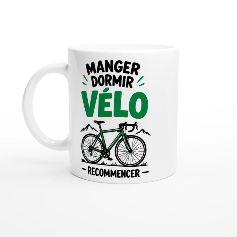 Mug Manger Dormir Vélo Recommencer – Idée Cadeau Cycliste