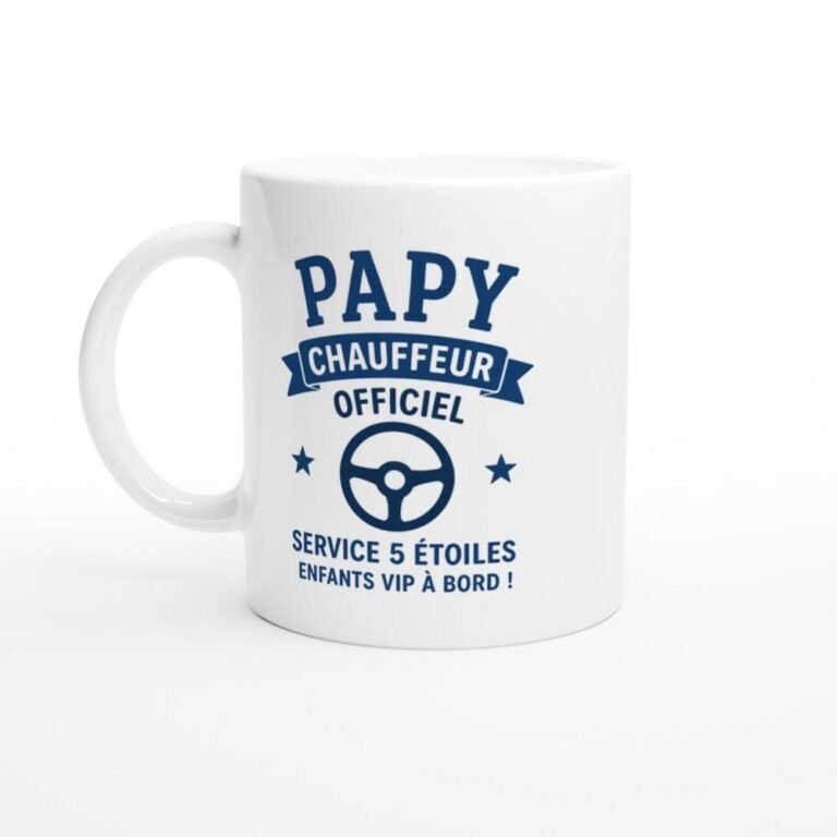 Mug Papy Chauffeur Officiel Service 5 Étoiles Enfants VIP À Bord