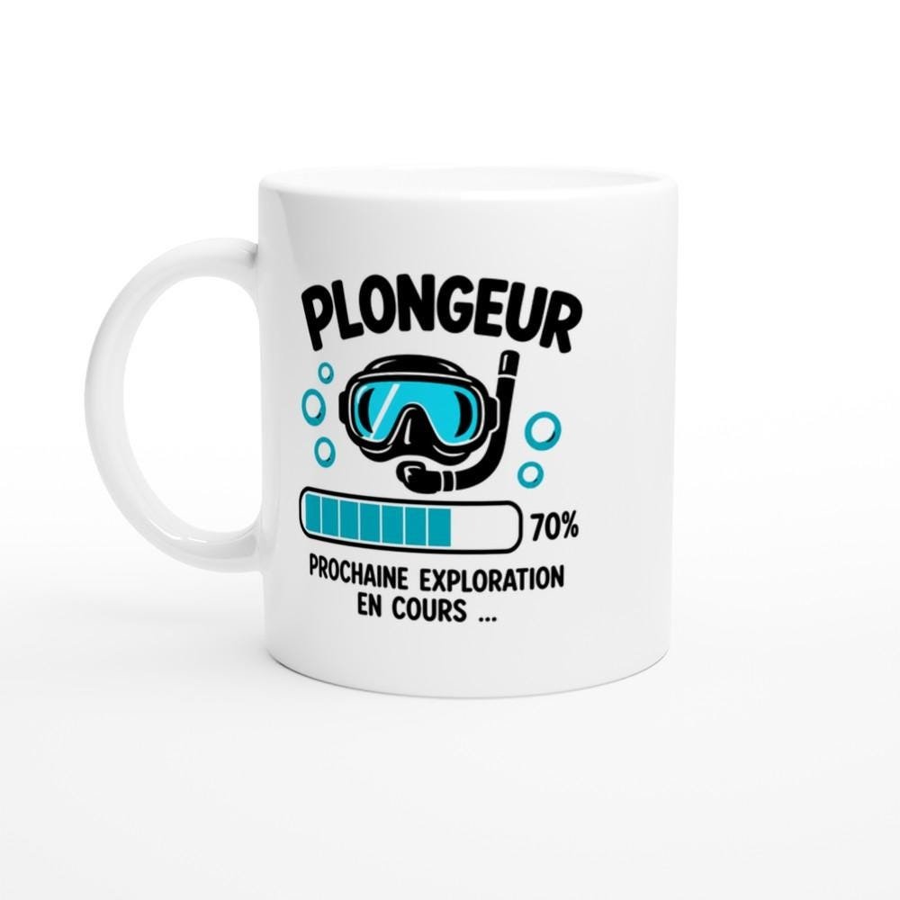 Mug Plongeur Chargement 70% Prochaine Exploration en Cours – Idée Cadeau