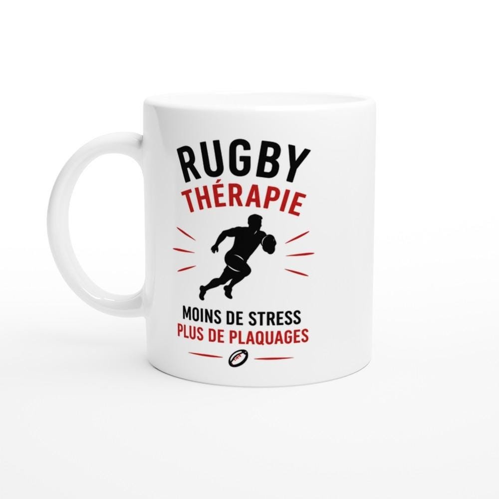 Mug Rugby Thérapie Moins De Stress Plus De Plaquages
