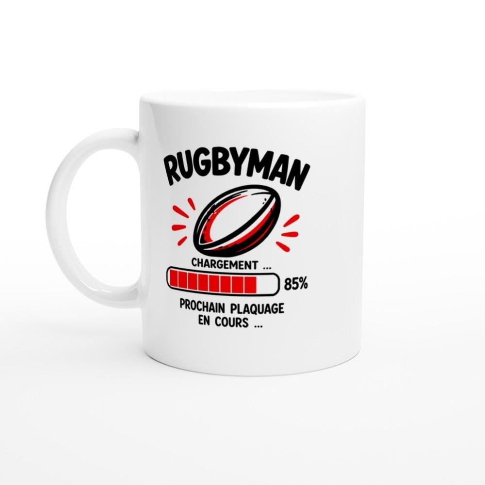 Mug Rugbyman Chargement 85% Prochain Plaquage en Cours – Idée Cadeau