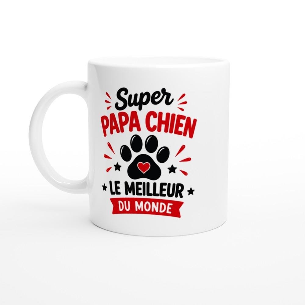Mug Super Papa Chien le Meilleur du Monde – Idée Cadeau Amoureux des Chiens