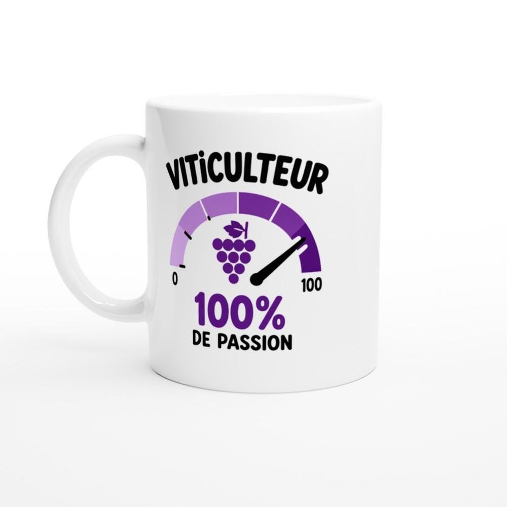 Mug Viticulteur 100% de Passion – Idée Cadeau Vigne